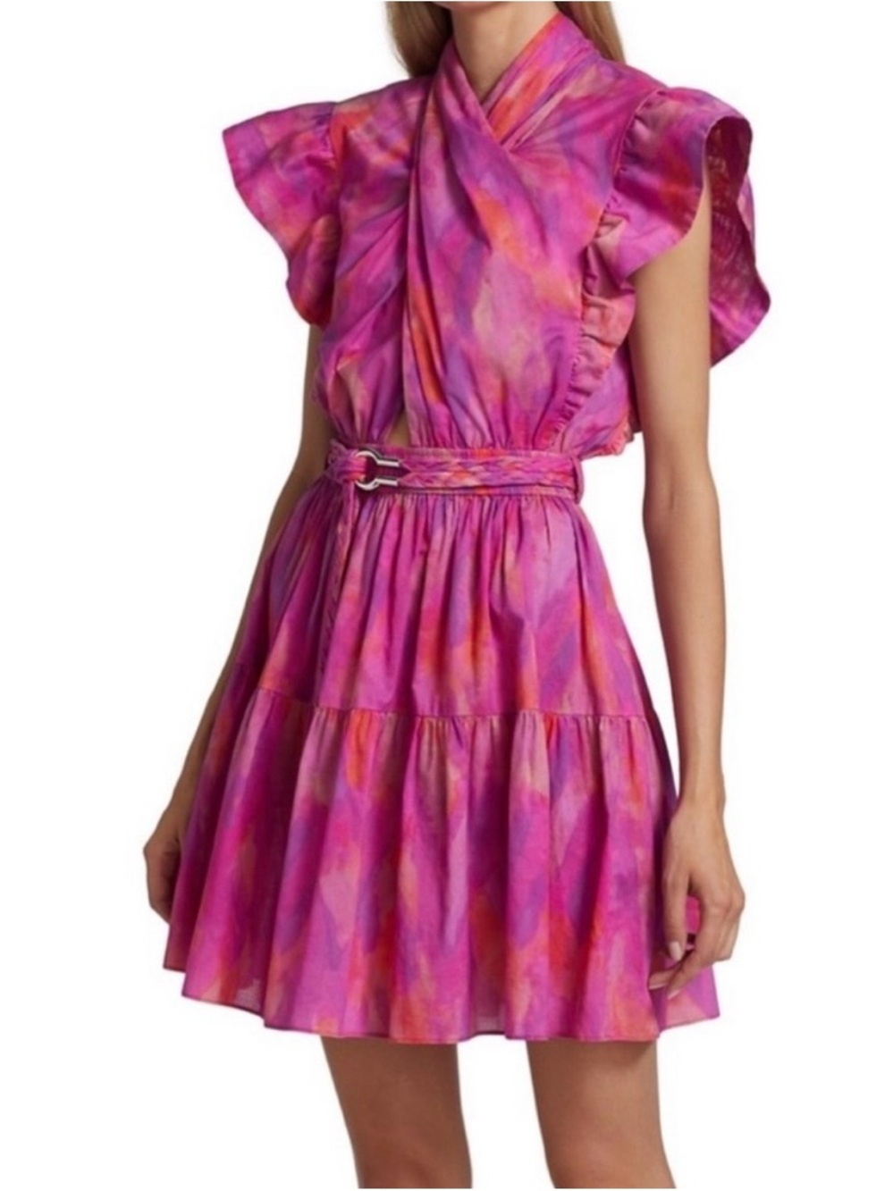 10 Crosby Derek Lam | Finn Ruffle Wrap Dress - Picture 3 of 10
